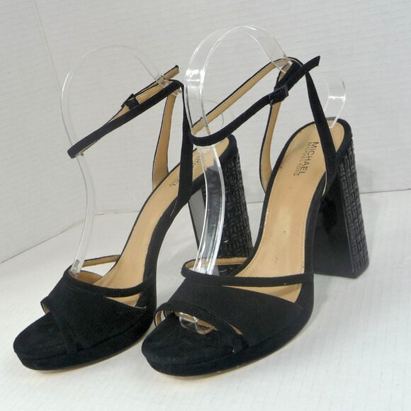 MK YOONIE SUEDE PLATFORM HEELS SIZE 7.5 - Picture 10 of 13